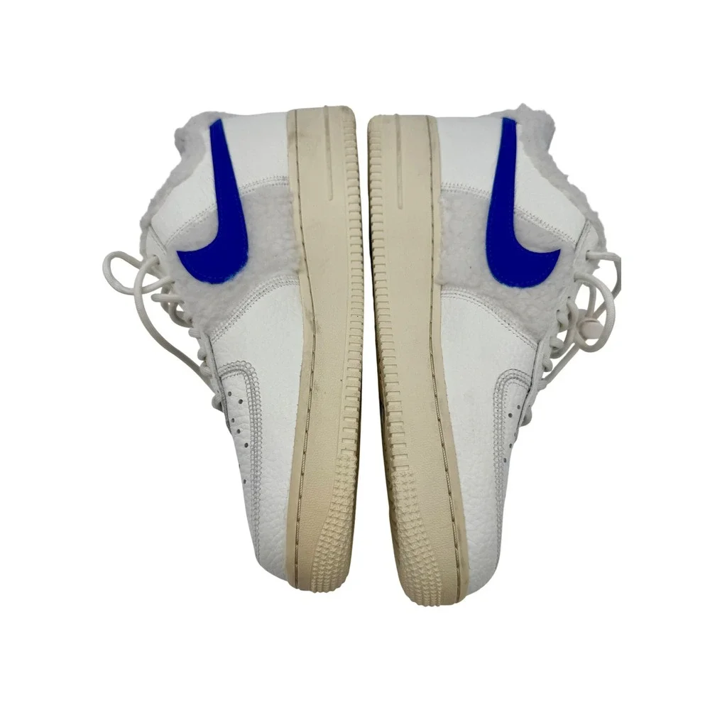 Nike Air Force 1 07 Premium Sherpa Fleece Womens 9.5 Sail Blue DO6680-100 EUC